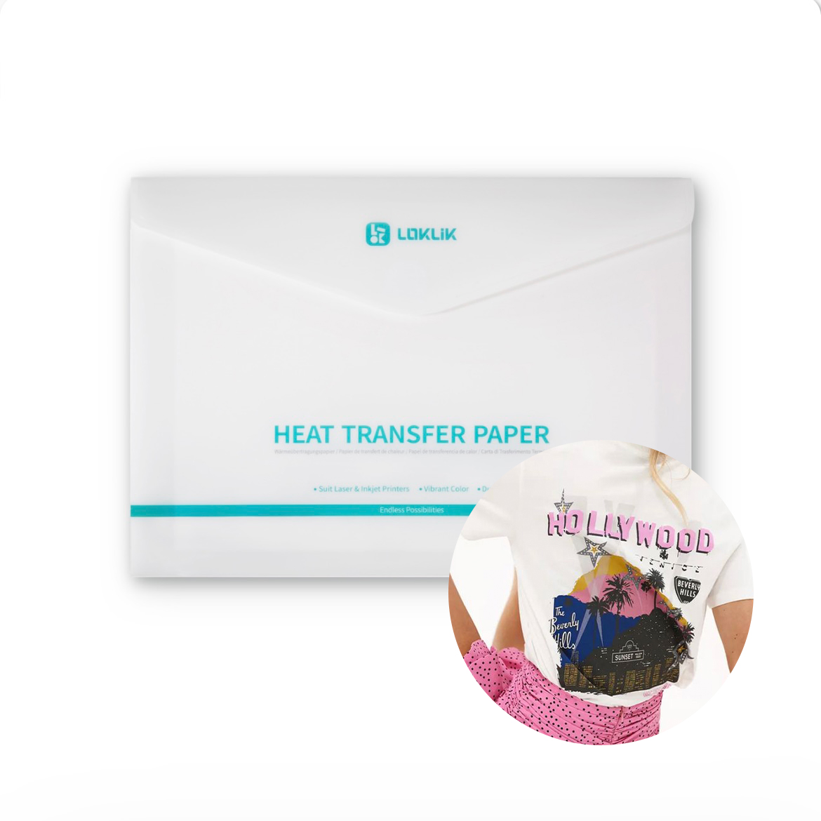 Papel transfer para telas claras LOKLiK - 16 hojas tamaño A4