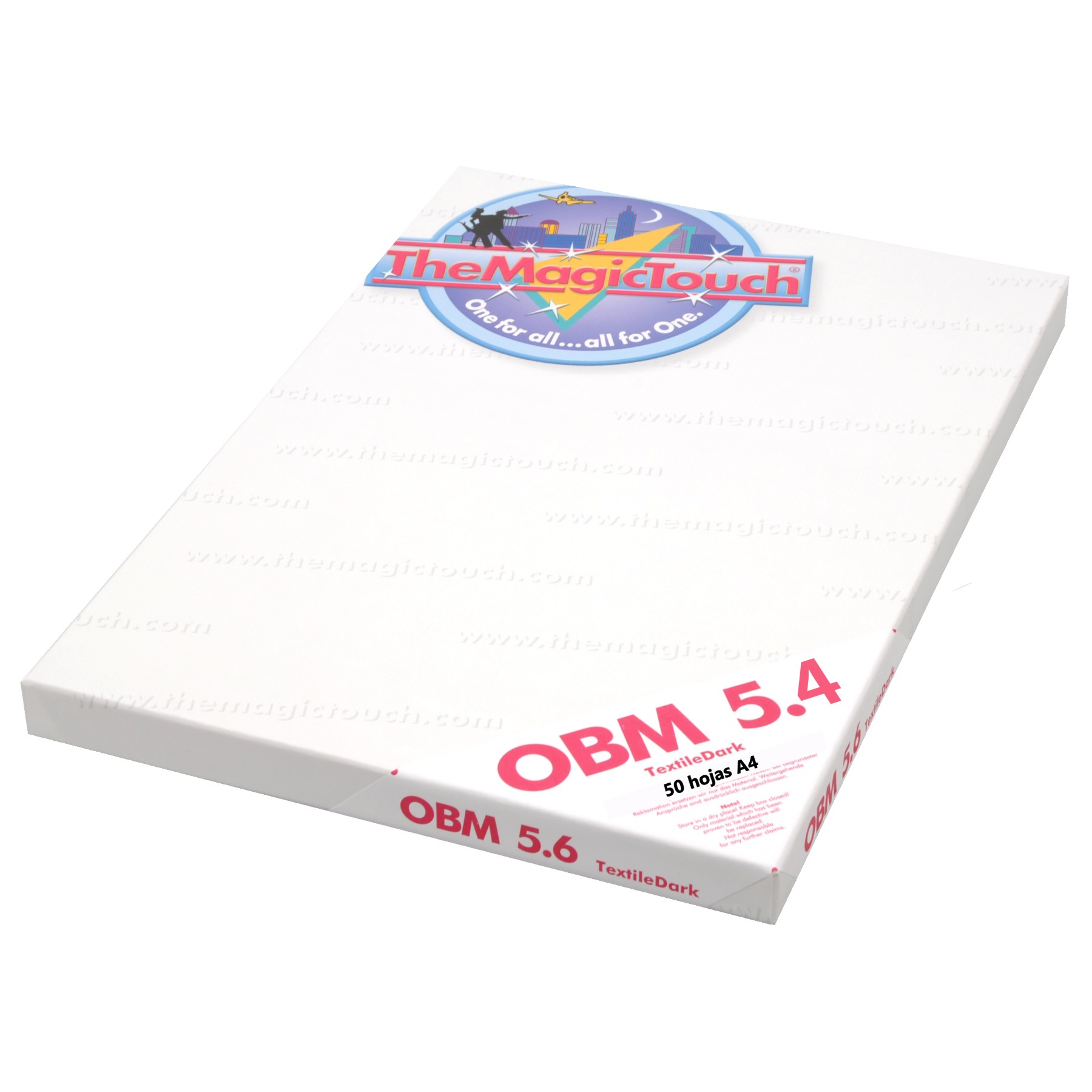 Papel transfer para telas oscuras OBM 5.4, caja de 50 hojas A3