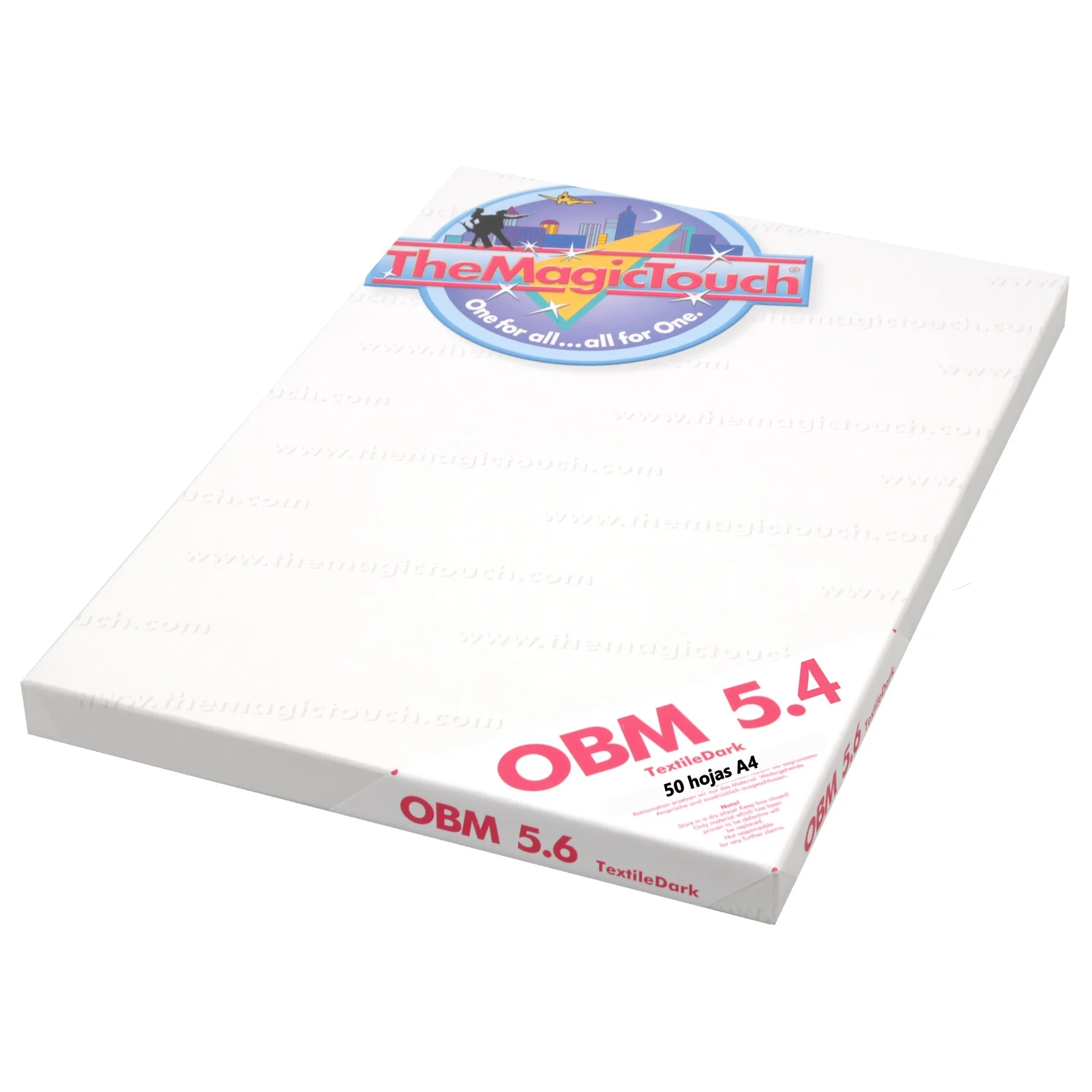 Papel transfer para telas oscuras OBM 5.4, caja de 50 hojas A3