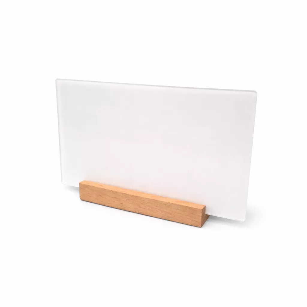Placa de vidrio sublimable con base de madera