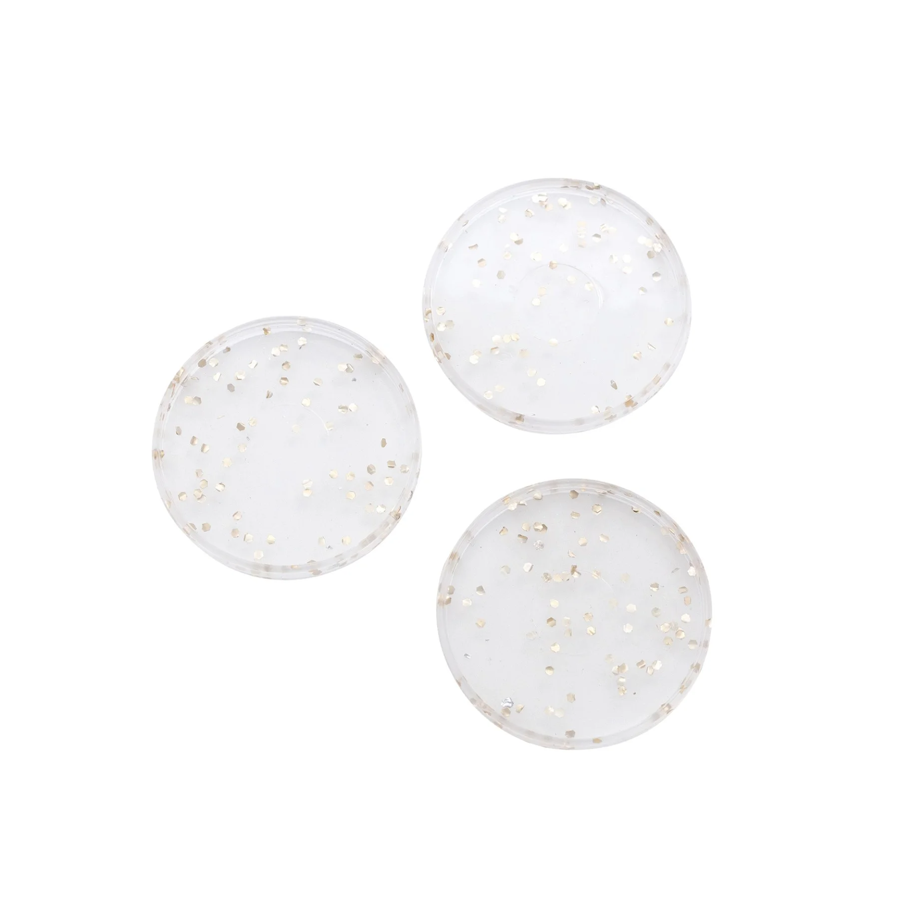 Set de 9 discos para agenda 35mm transparentes con glitter