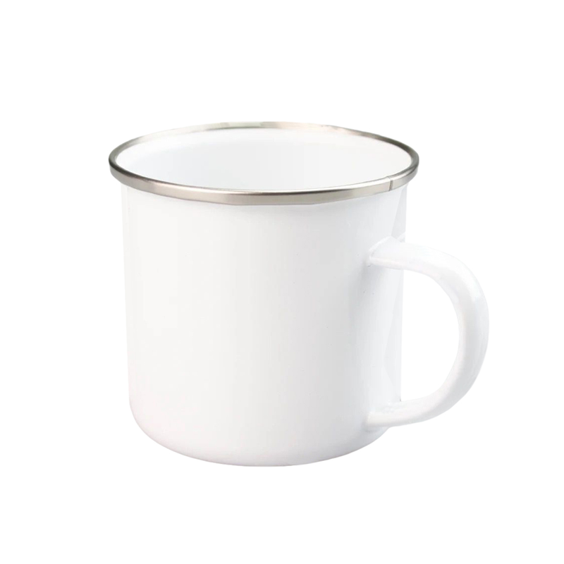 Taza metálica sublimable blanca 12oz con caja