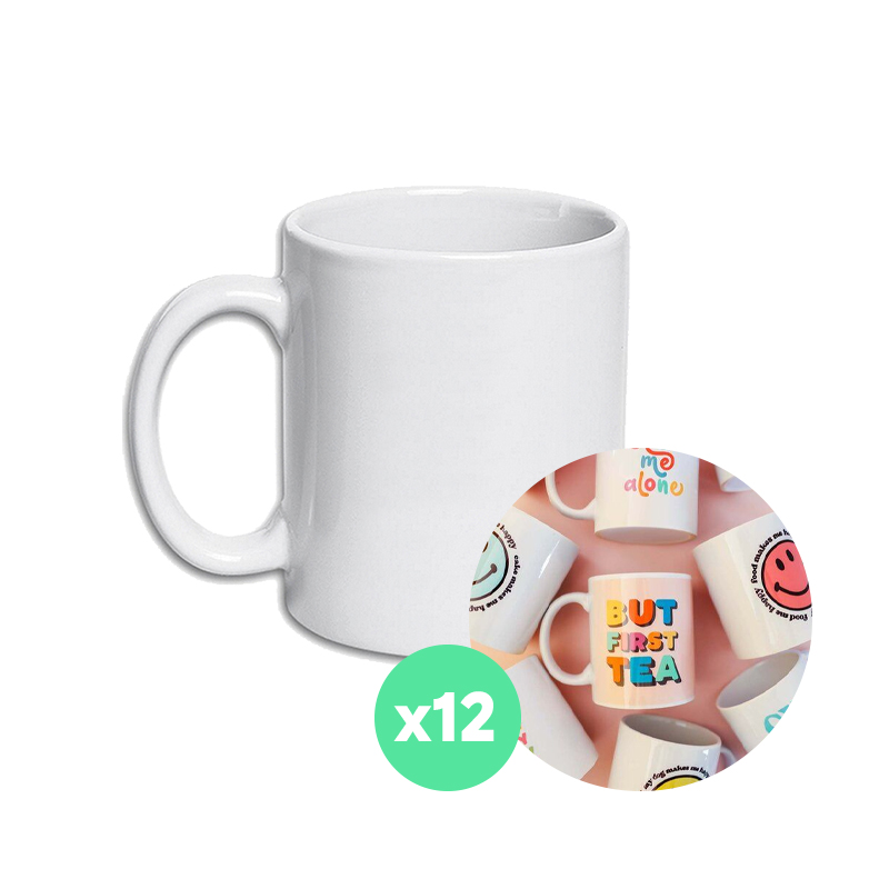 Tazones sublimables 11 oz AAA - 12 unidades