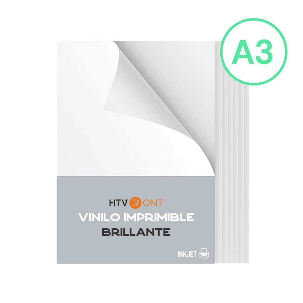 Vinilo autoadhesivo imprimible a prueba de agua HTVRONT, acabado brillante - 20 hojas tamaño A3