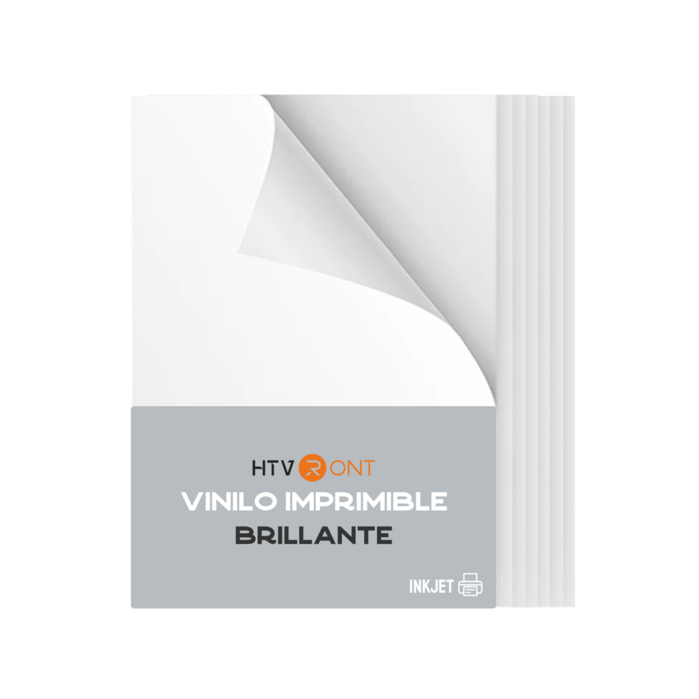 Vinilo autoadhesivo imprimible a prueba de agua HTVRONT, acabado brillante - 55 hojas tamaño carta
